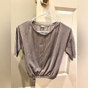 FREE with an item purchase* Used - Zara Women cropped top gray velvet material